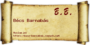 Bécs Barnabás névjegykártya