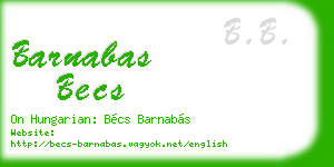 barnabas becs business card