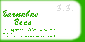 barnabas becs business card